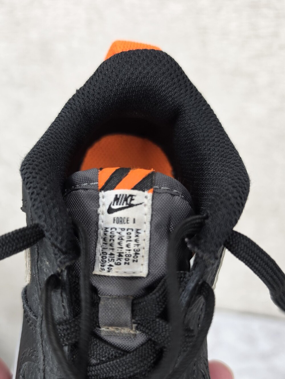 Nike Air Force Lv8 Kids Black & Gray Low-Top Sneakers with Orange Accent - Picture 3 of 11